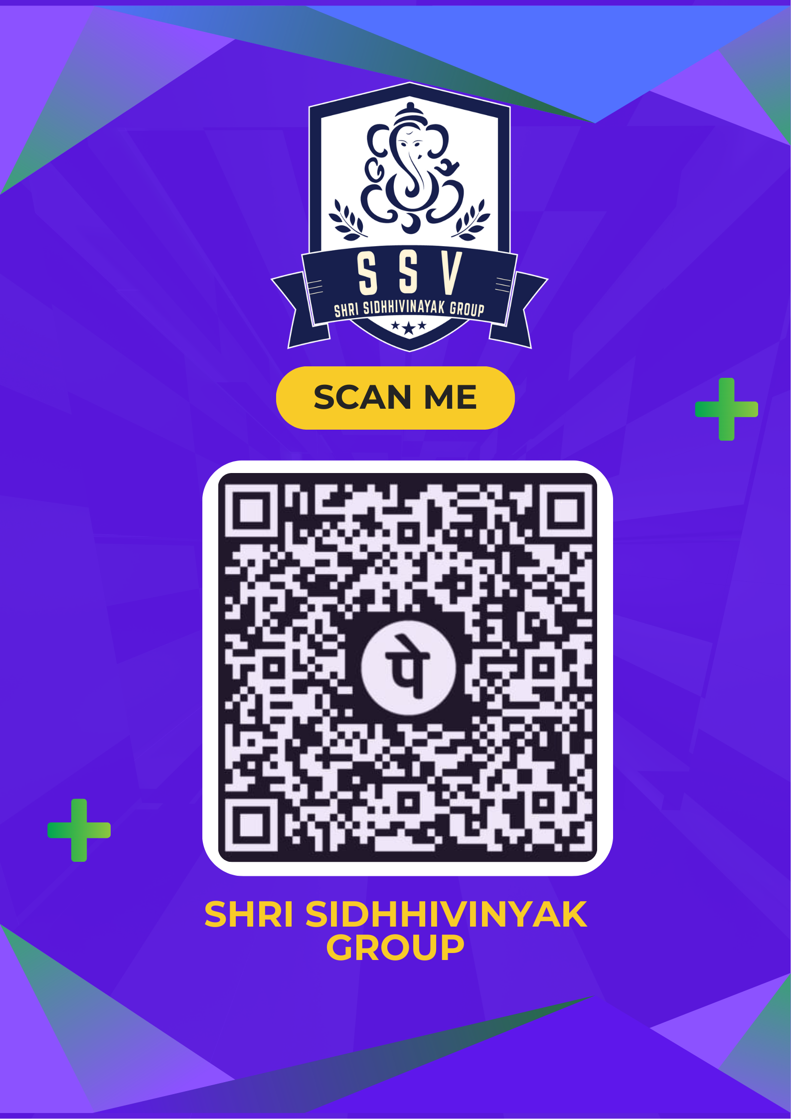 Green Geometric Payment QR Code Poster